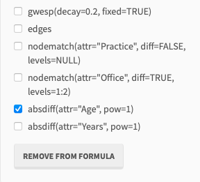 Removing formula term
